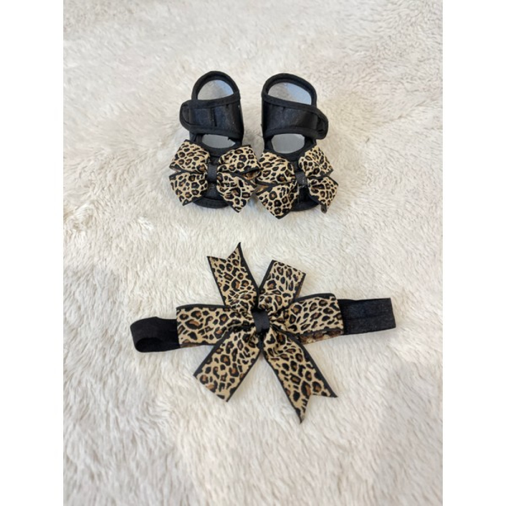 Masal Baby Kids Kız Bebek Leoparlı Bandanalı Siyah Patik / Yeni Doğan Bebek Hediyelik Ayakkabı Bebek Ayakkabısı Fiyatı