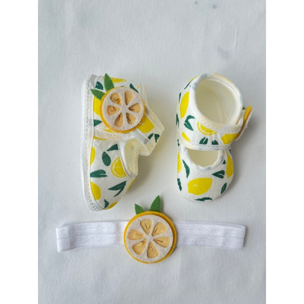 Masal Baby Kids Kız Bebek Limonlu Yenidoğan Hediyelik Limonlu Bandanalı Bebek Patik Bebek Ayakkabısı Fiyatı