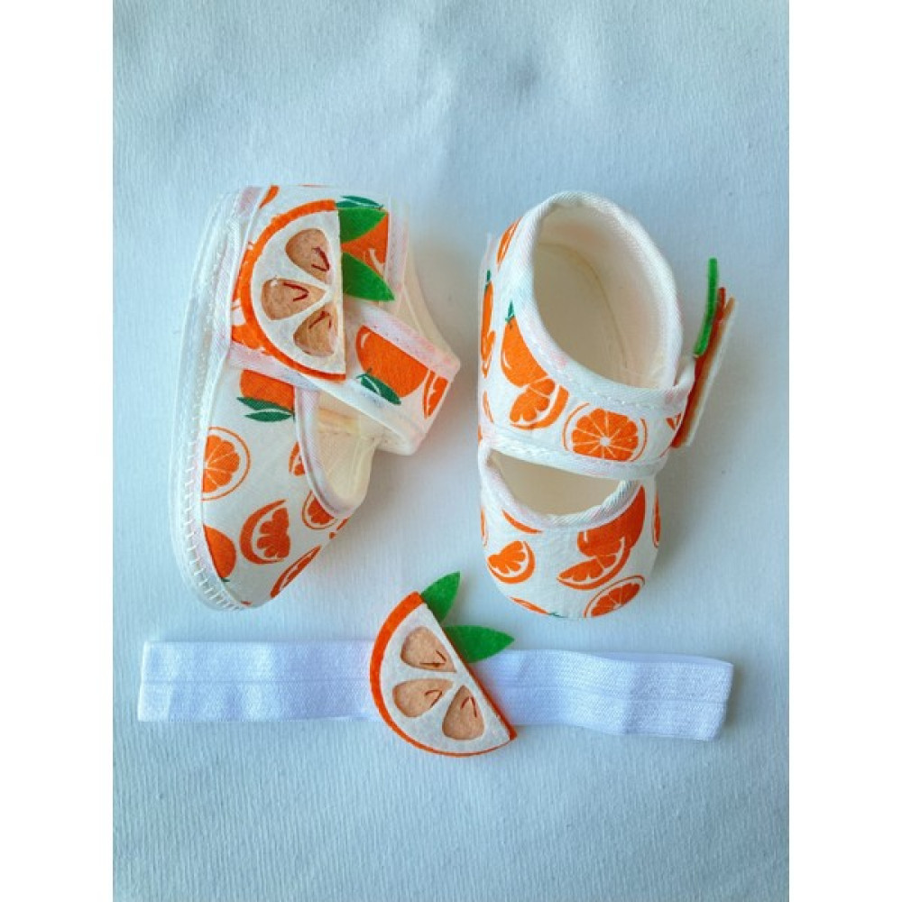 Masal Baby Kids Kız Bebek Yenidoğan Hediyelik Portakallı Bandanalı Bebek Patik Bebek Ayakkabısı Fiyatı