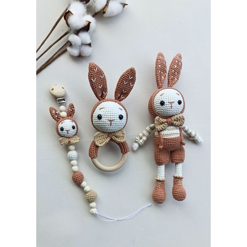 Masal Örgü Dünyası Amigurumi Tavşan Oyuncak - Diş Kaşıyıcı & Emzik Zinciri/askısı Kahve - Kahverengi Bebek Oyuncakları Fiyatı