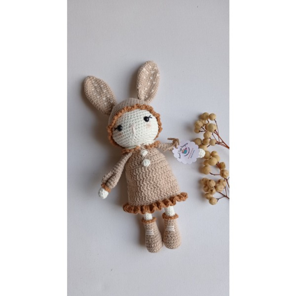 Masal Örgü Dünyası Elbiseli Tavşan - Pastel Renkler - El Yapımı Doğal Antibakteriyel Amigurumi Oyuncak Bebek Oyuncakları Fiyatı