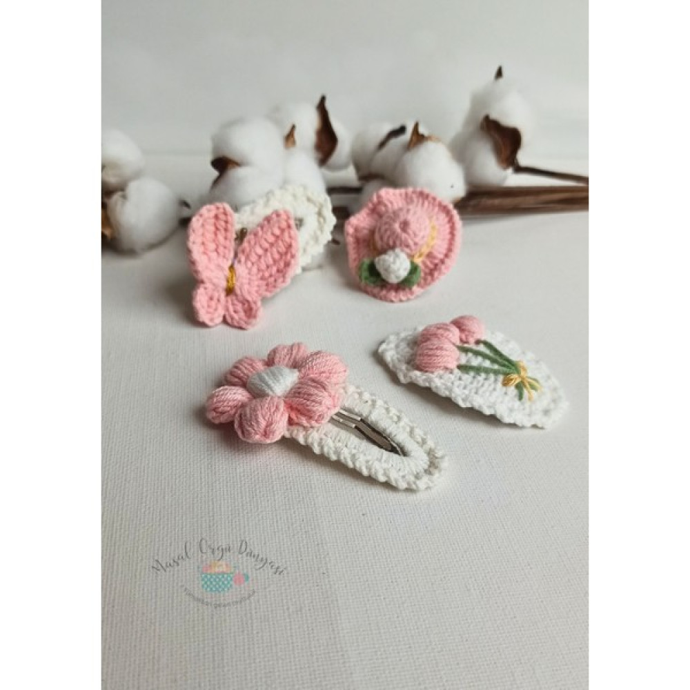 Masal Örgü Dünyası Special 4'lü Pembe Set Çıt Çıt Niş Saç Aksesuarları Toka, Taç & Saç Bandı Fiyatı