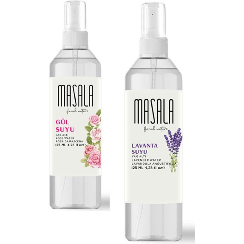 Masala Hidrolat Seti %100 Doğal Yağlı Saf Gül Suyu - Lavanta Suyu 2 x 125 ml - 375 ml Cilt Temizleme ve Peeling Fiyatı