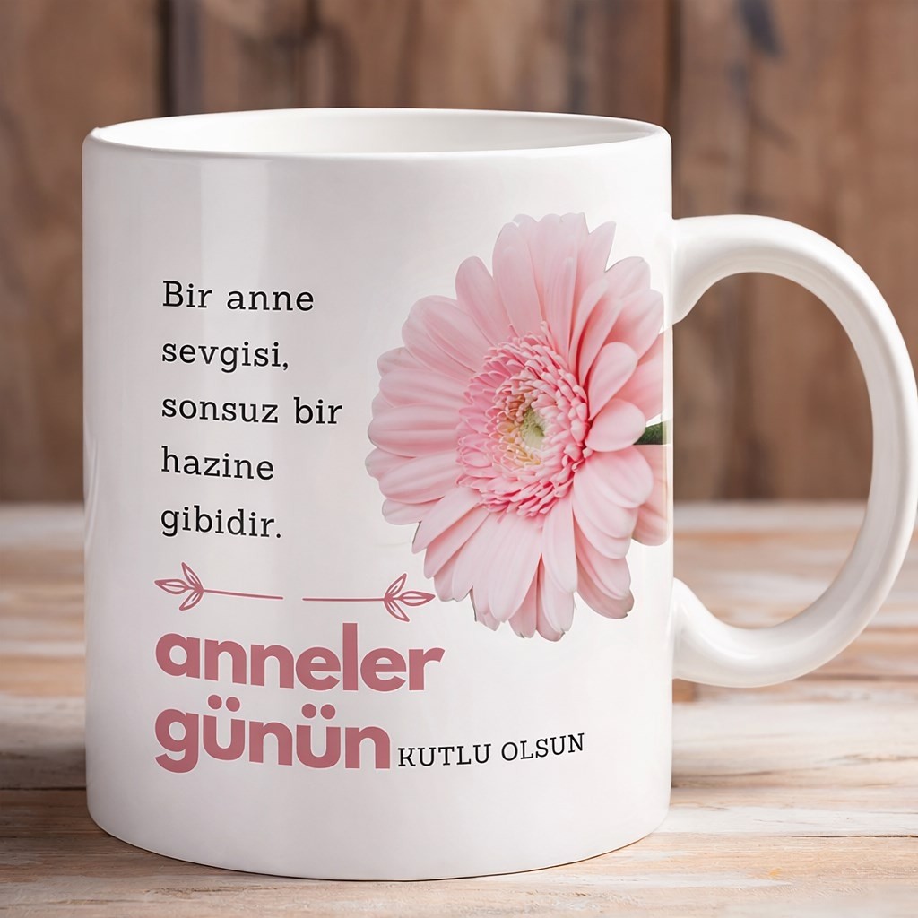 Masalsı Concept Zarif Çiçek Tasarımlı Anne Kupası Anlamlı Yazılı Anneler Günü Özel Hediye Kupa - Abanoz Fincan / Bardak / Kahve Takımı Fiyatı