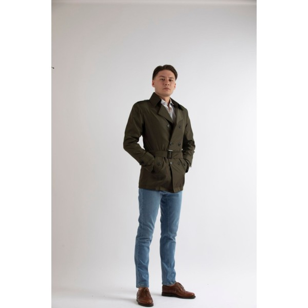 Maserto Slim Fit Erkek Kısa Model Haki Trençkot Erkek Mont Fiyatı