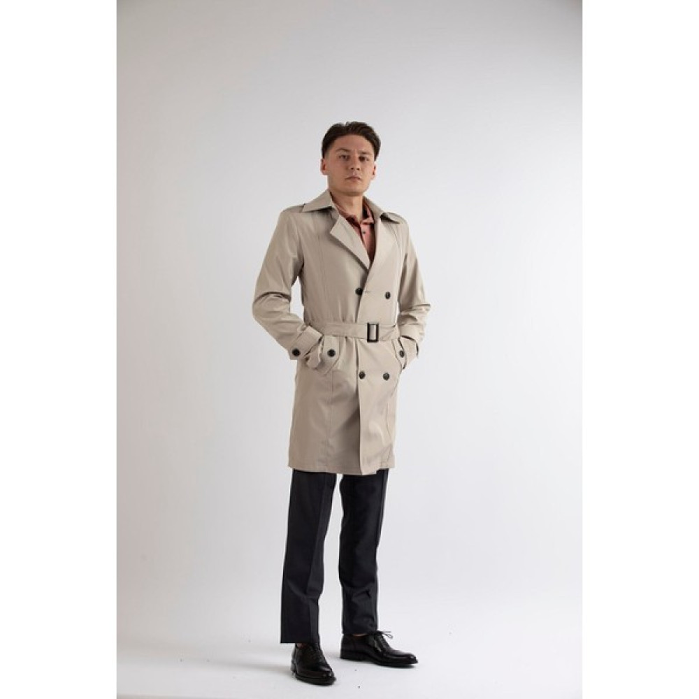 Maserto Slim Fit Erkek Krem Trençkot Erkek Mont Fiyatı