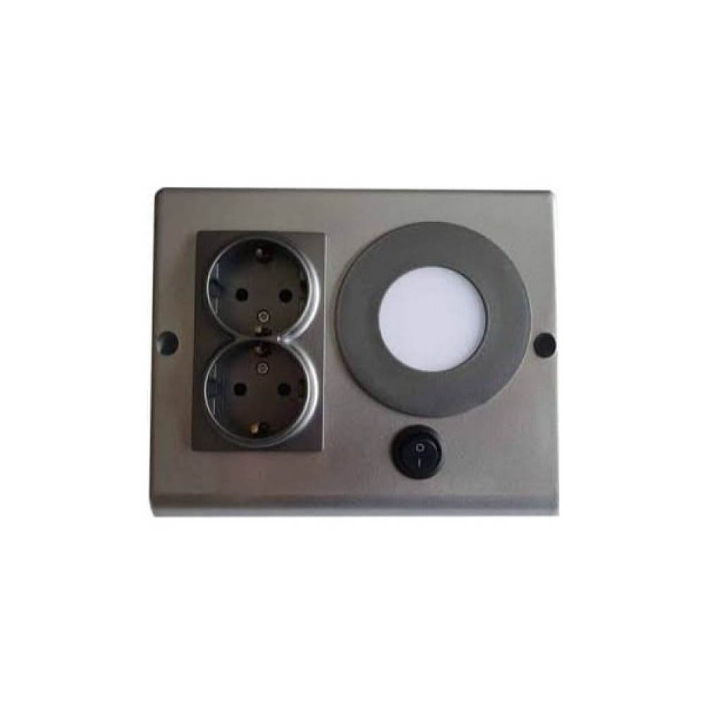 Masfitech Dolap & Tezgah Altı Prizli Aydınlatma 3 Watt Füme Kasa - 1 Adet Prizler Fiyatı