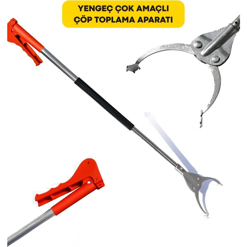 Masfitech Yengeç Çok Amaçlı Çöp Toplama Aparatı (Yıldız Ağızlı) - 92 cm - Kırmızı Diğer Fiyatı