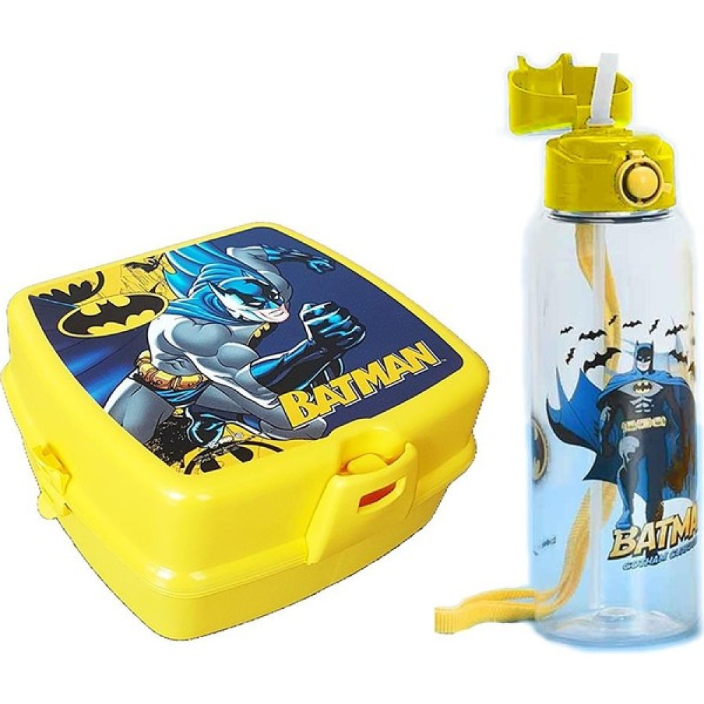 Masho Trend Batman Yemek Kabı + 500 ml Suluk Batman Beslenme Kabı - Lisanslı Batman Yemek Kabı Beslenme Çantası - Renkli - 0 Beslenme Çantası Fiyatı