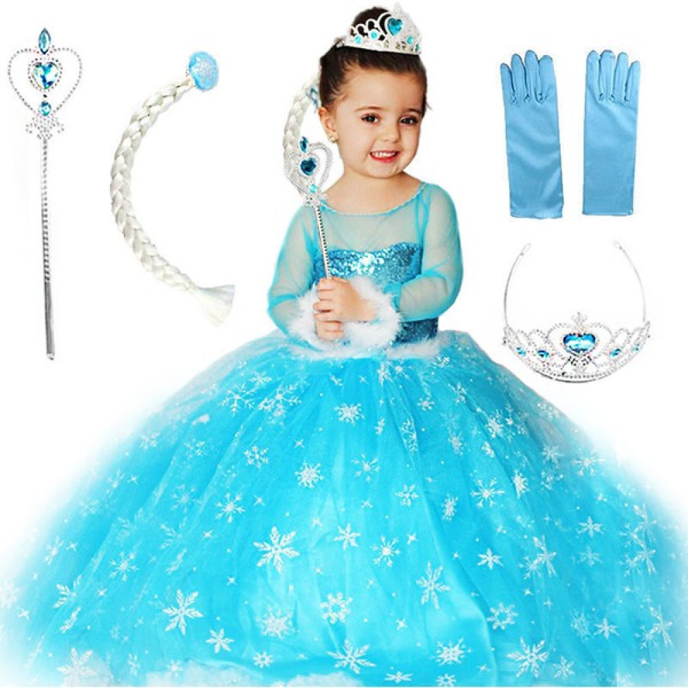 Masho Trend Frozen Elsa Uzun Kollu Tarlatanlı Kabarık Kostüm 5'li Set - 7 - 9 Yaş Oyuncak Fiyatı