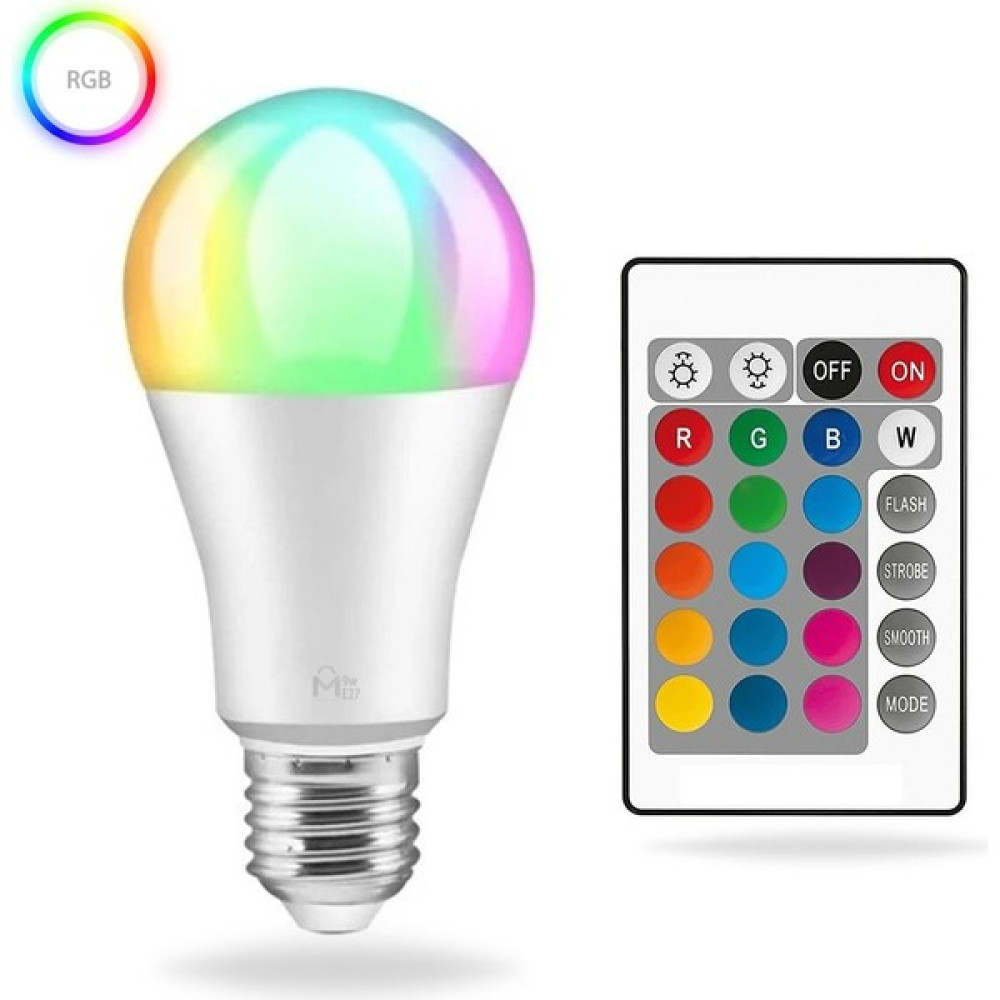 Masho Trend Renk Değiştiren LED Ampul - Dimmerli 9W Rgb - Uzaktan Kumandalı LED Ampul Renkli Ampül - 9 W Led Aydınlatmalar Fiyatı