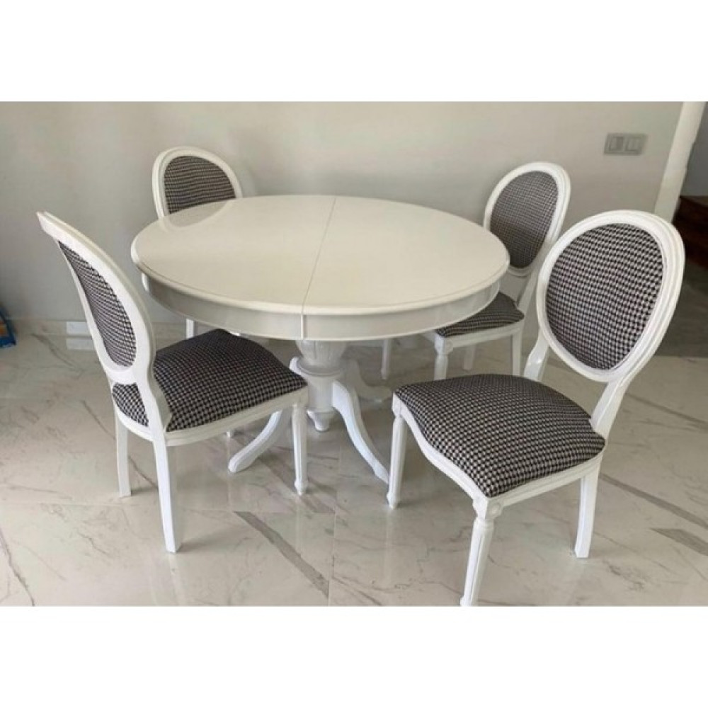 Masifart 100 cm Yuvarlak Baba Ayak Masa + 4 Adet Tornalı Sandalye Takımı Yemek & Mutfak Masası Fiyatı