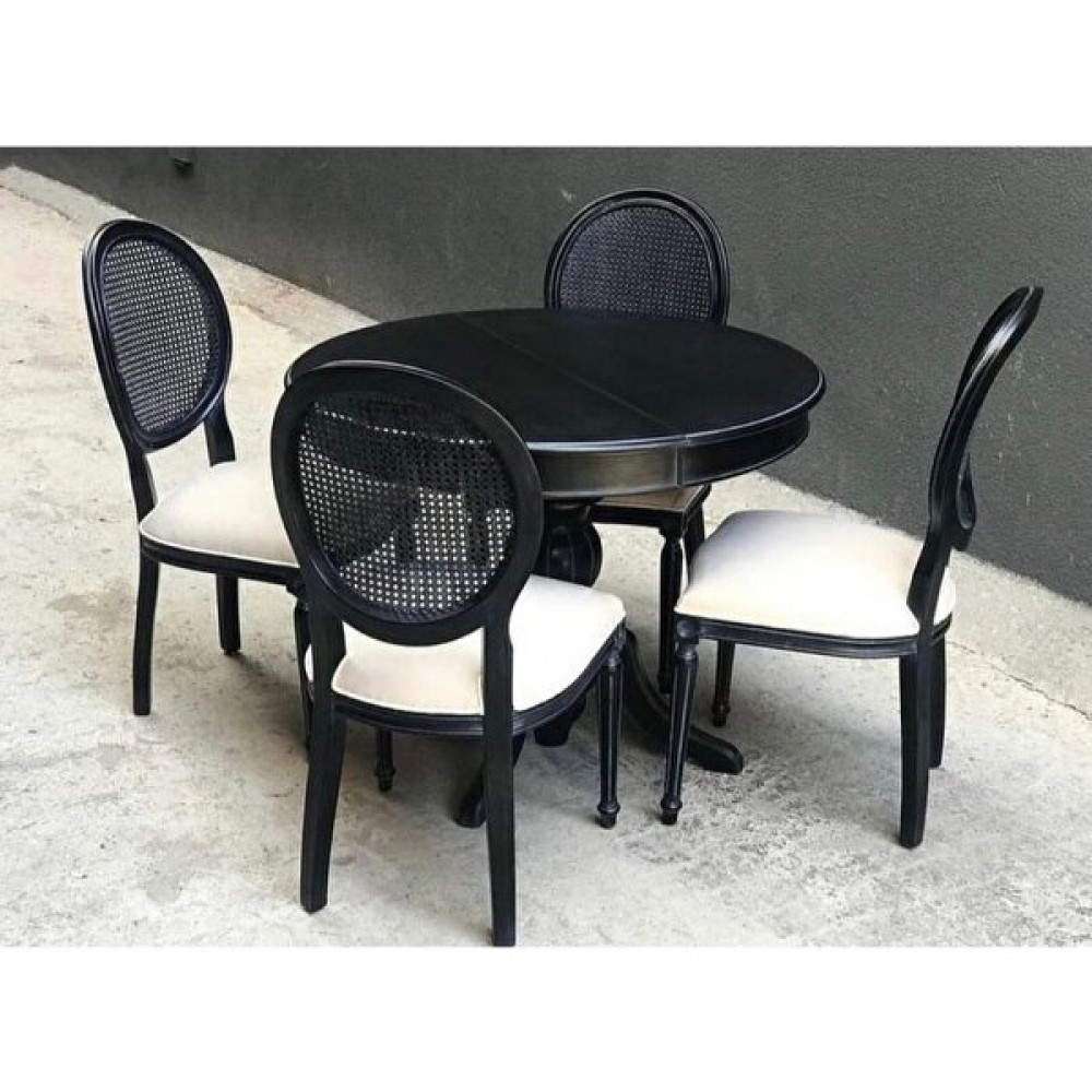 Masifart 100 cm Yuvarlak Baba Ayak Masa + 4 Sandalye Takımı Siyah Lake Yemek & Mutfak Masası Fiyatı