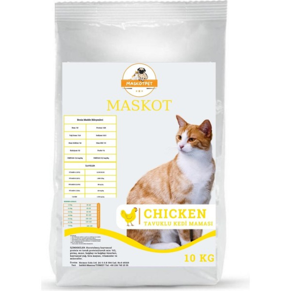 Maskot 10KG Tavuklu Yetişkin Kedi Maması - 10 kg Evcil Hayvan Ürünleri Fiyatı