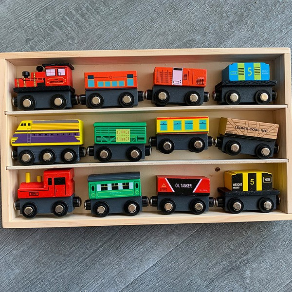 Maskot Çocuk Ahşap 12 Küçük Tren Eğitici Oyuncak Seti (Yurt Dışından) Eğitici Oyuncak Fiyatı
