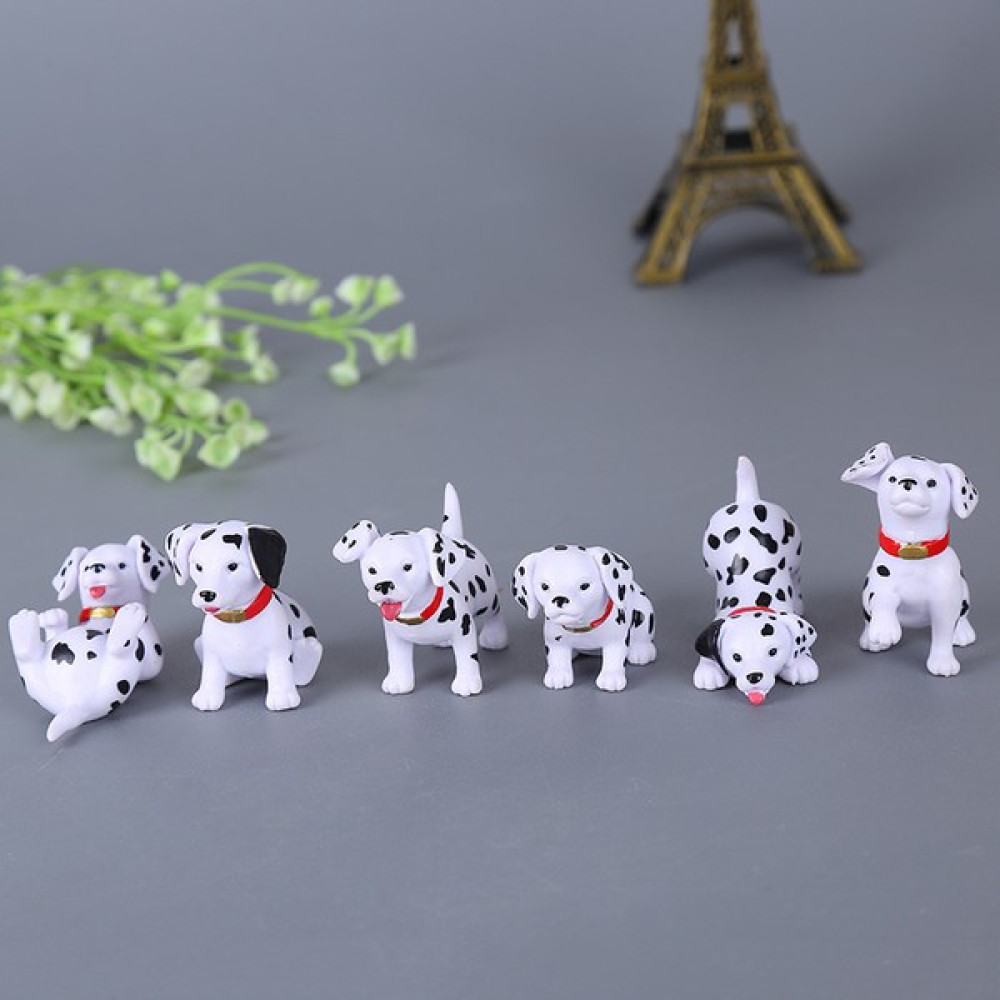 Maskot Love Dalmaçyalı 6 Figürlü Masaüstü Süs Seti (Yurt Dışından) - Süs Eşyaları - 5cm - Beyaz Ofis Seti Fiyatı