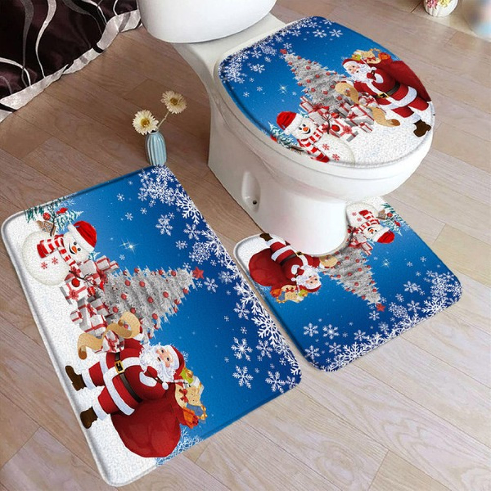 Masoffy 1005BL-3PCS Set 40X60CM-15.7X23.6IN Mor Orkide Zen Banyo Paspasları Setleri Beyaz Mum Siyah Masaj Taşı Asya Spa Modern Kapı Kilim Ev Banyo ... Klozet Takımı Fiyatı