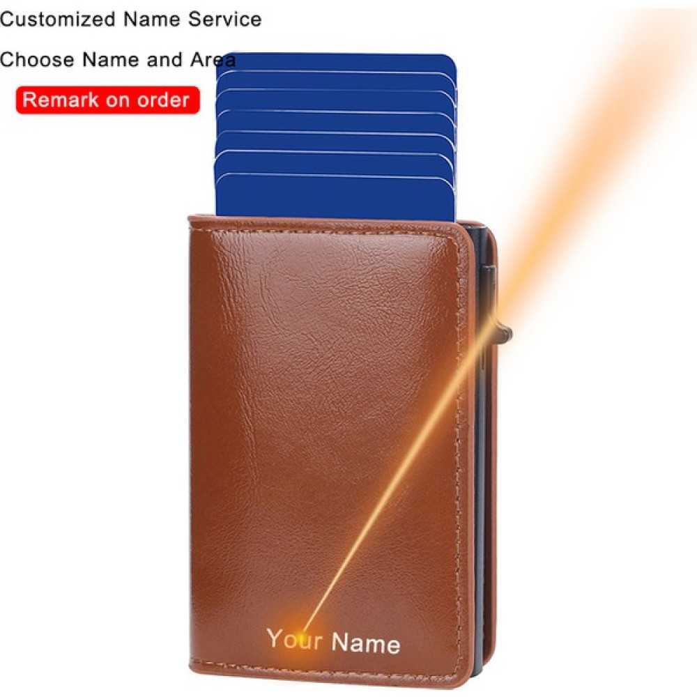 Masoffy Kahve (Isim Hizmeti Rfid Karbon Fiber Kartlık Erkek Cüzdanlar Para Çantası Erkek Çanta Ince Ince Metal Deri Minimalist Metal Akıllı Cüzdan ... Erkek Cüzdan Fiyatı