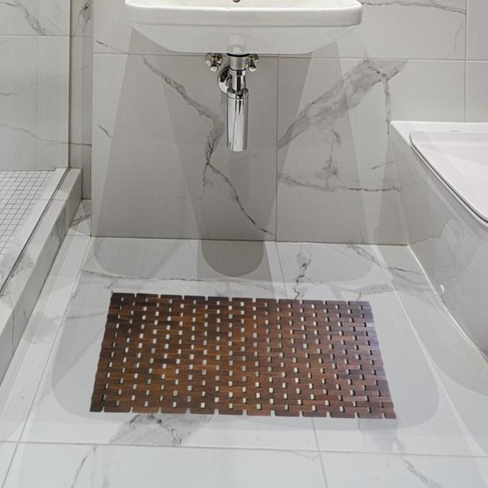 Masoffy Kahverengi Banyo Paspası Kaymaz Mutfak Halısı, Bambu Ahşap Banyo Paspası, Sauna Zemin Yüzme Duşu Ev Spa Için Banyo Paspas Zemin Mat Duş (Yu... Klozet Takımı Fiyatı