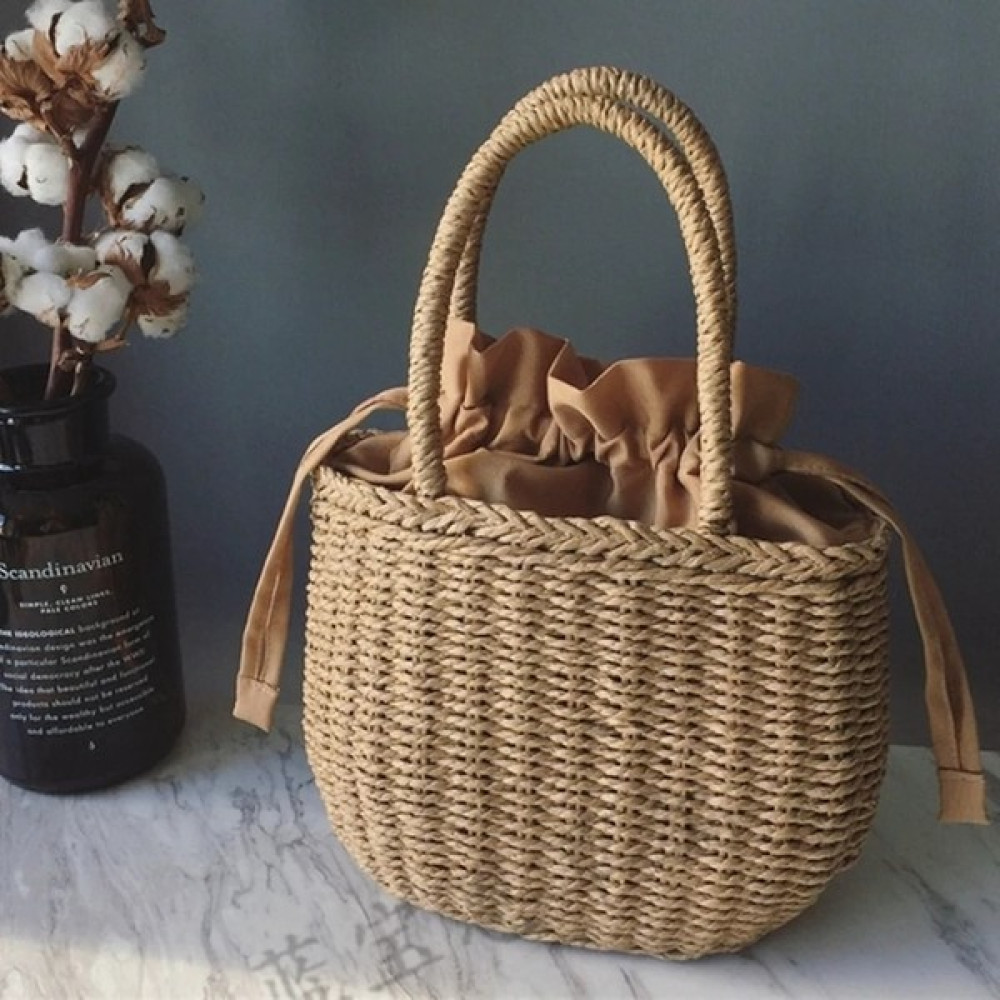 Masoffy Kahverengi El Dokuması Şeker Renk Kadın Hasır Çanta Bayanlar Küçük Omuz Çantaları Bohemia Plaj Çantası Crossbody Çanta Seyahat Çanta Tote (... Bayan Çanta ve Cüzdan Fiyatı