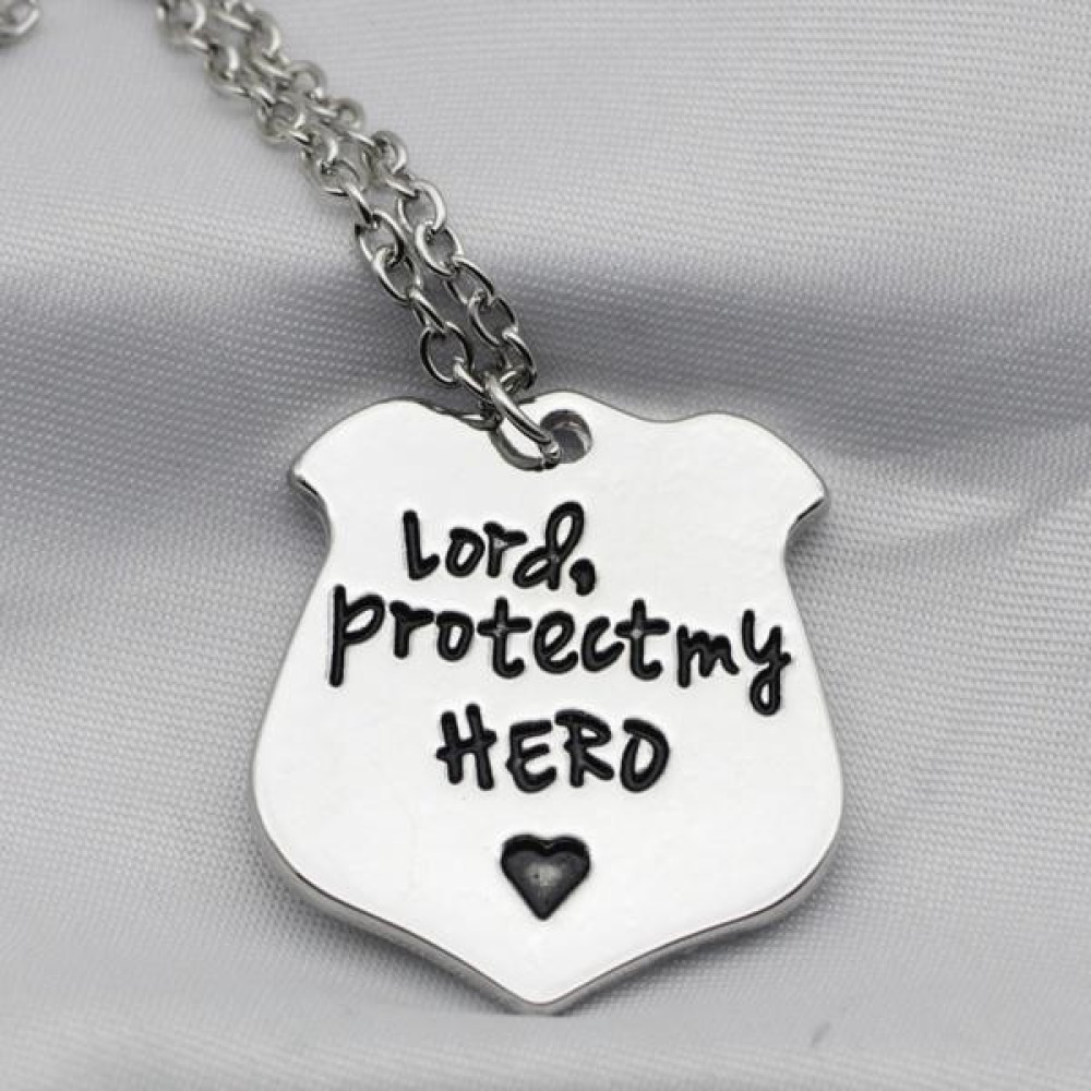 Masoffy Lord Protect My Hero Alıntı Damgalı Polis Rozeti Charm Polis Memuru Kahraman Polis Eşi Kolye (Yurt Dışından) Bijuteri Kolye Fiyatı