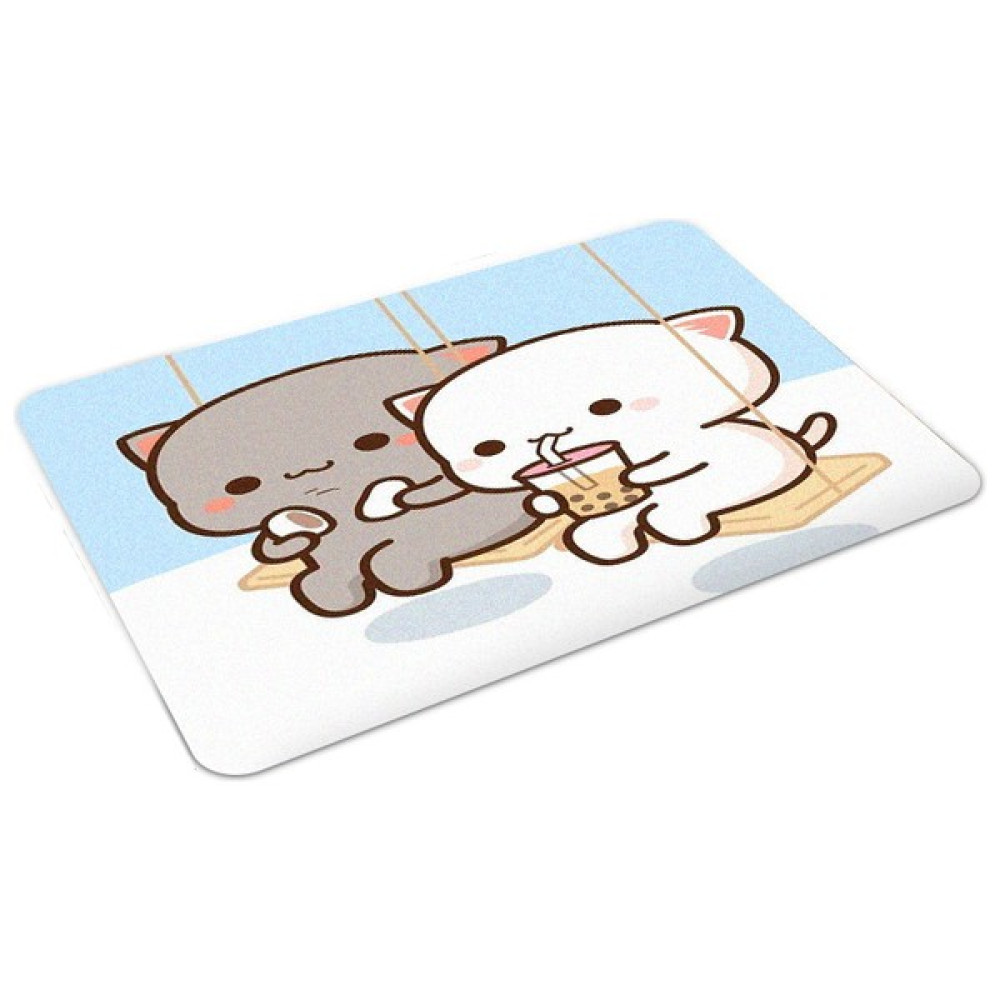Masoffy Mochi Şeftali Kedi 40X60 cm Yumuşak Banyo Paspasları Sevimli Çift Mochi Şeftali Kedi Mutfak Paspasları Tuvalet Kapağı Kaymaz Duş Mat Ev Gir... Klozet Takımı Fiyatı