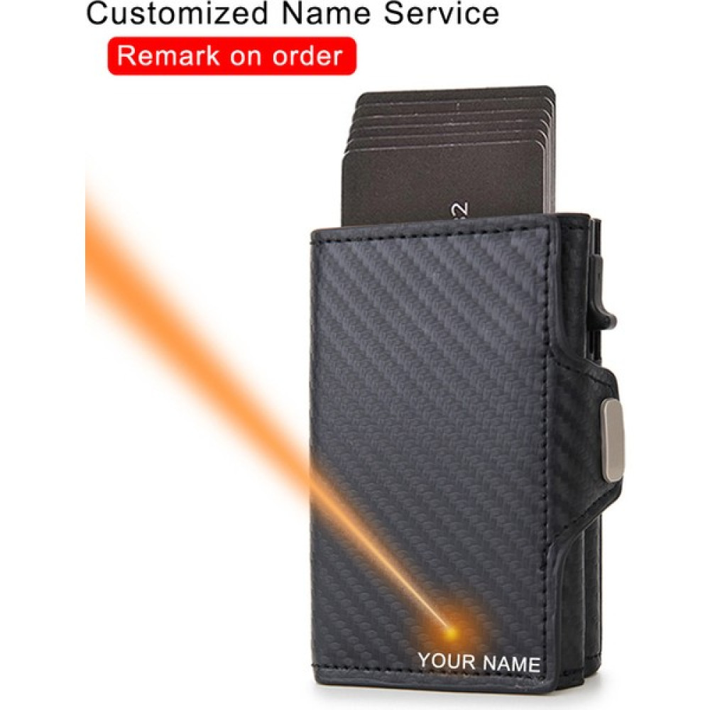 Masoffy NAME-CH0727-CARBON Özelleştirilmiş Rfid Karbon Elyaf Kartlık Erkek Cüzdan Madeni Para Cebi Kımlık Banka Kredi Kartı Sahibi Kılıfı Alüminyum... Erkek Cüzdan Fiyatı