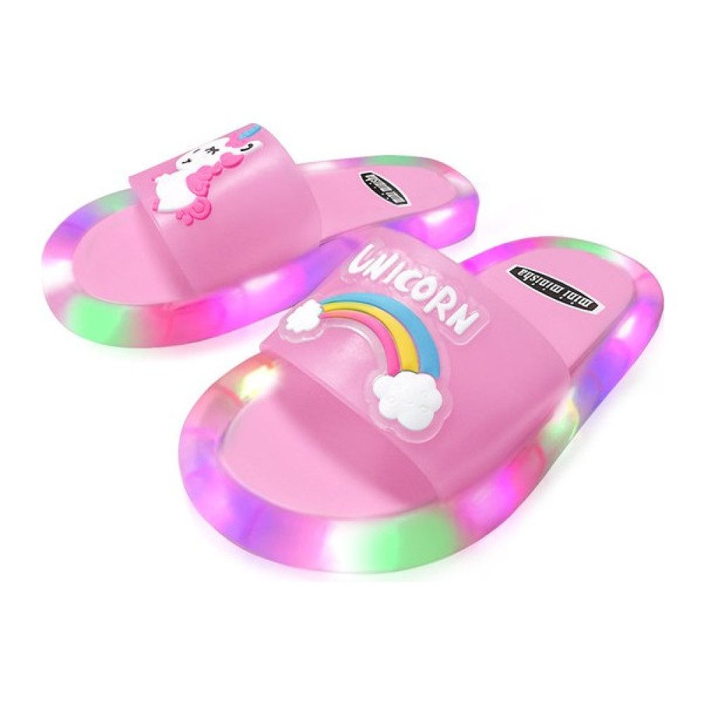 Masoffy Pembe 22-23 2021 Kız Terlik Çocuk LED Çocuk Terlik Bebek Banyo Sandalet Çocuk Ayakkabıları Kız Erkek Için Işıklı Ayakkabı Yürümeye Başlayan... Klozet Takımı Fiyatı