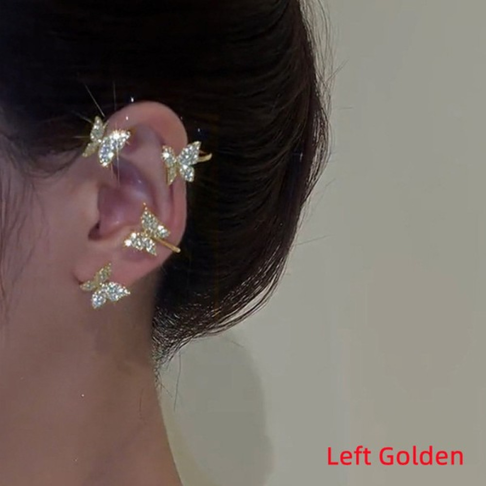 Masoffy Sol Gold2 Piercing Kelebek Küpe Klipsli Küpeler Coquette Estetik Y2K Aksesuarları Kulak Manşet Klip Fairycore Peri Grunge Takı (Yurt Dışından) Bijuteri Küpe Fiyatı