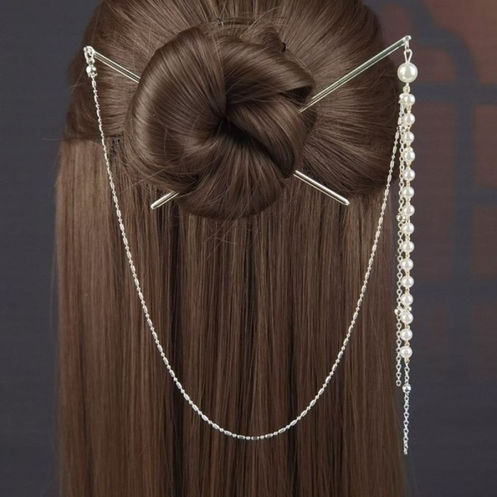 Masoffy Stil 1 Çift Zincirli Saç Çatal Inci Püskül Saç Tokası Nunchaku Firkete Çin Tarzı Retro Saç Aksesuarları Hanfu Tiaras Süsler (Yurt Dışından) Toka, Taç & Saç Bandı Fiyatı