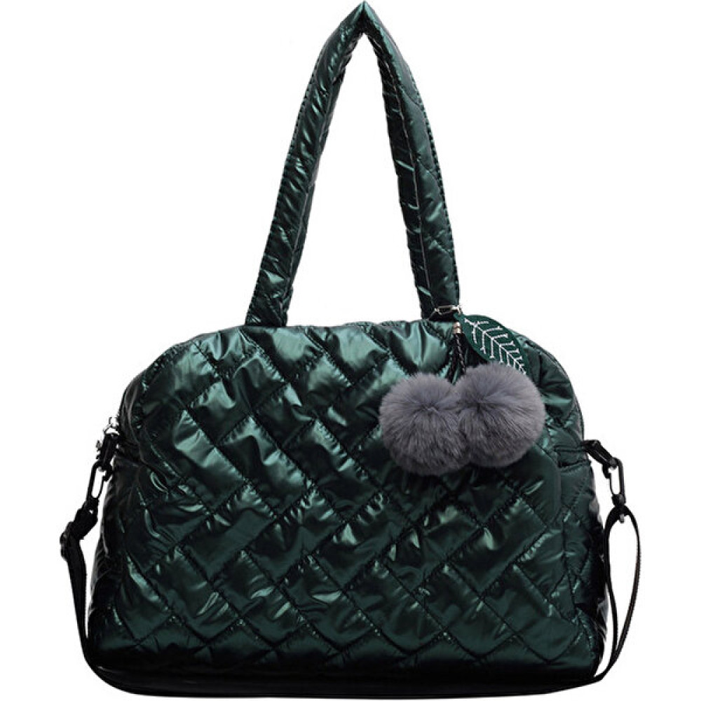 Masoffy1 Sonbahar Kış Kapitone Omuz Kapitone Ponpon Kolye Pamuk Messenger Kılıfı Naylon Crossbody Shopper Için Çantası (Yurt Dışından) Bayan Çanta ve Cüzdan Fiyatı