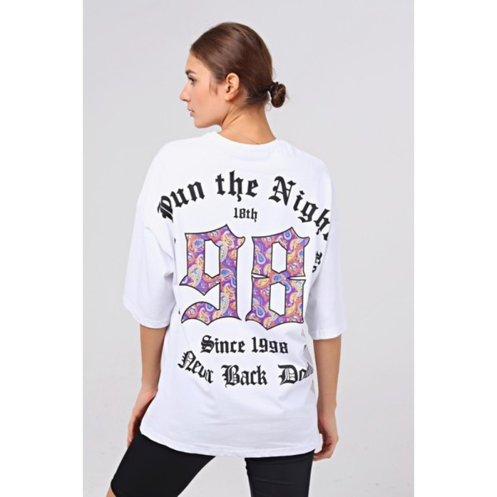 Masorte Ön & Arka Baskılı Oversize Tişört Bayan T-shirt Fiyatı
