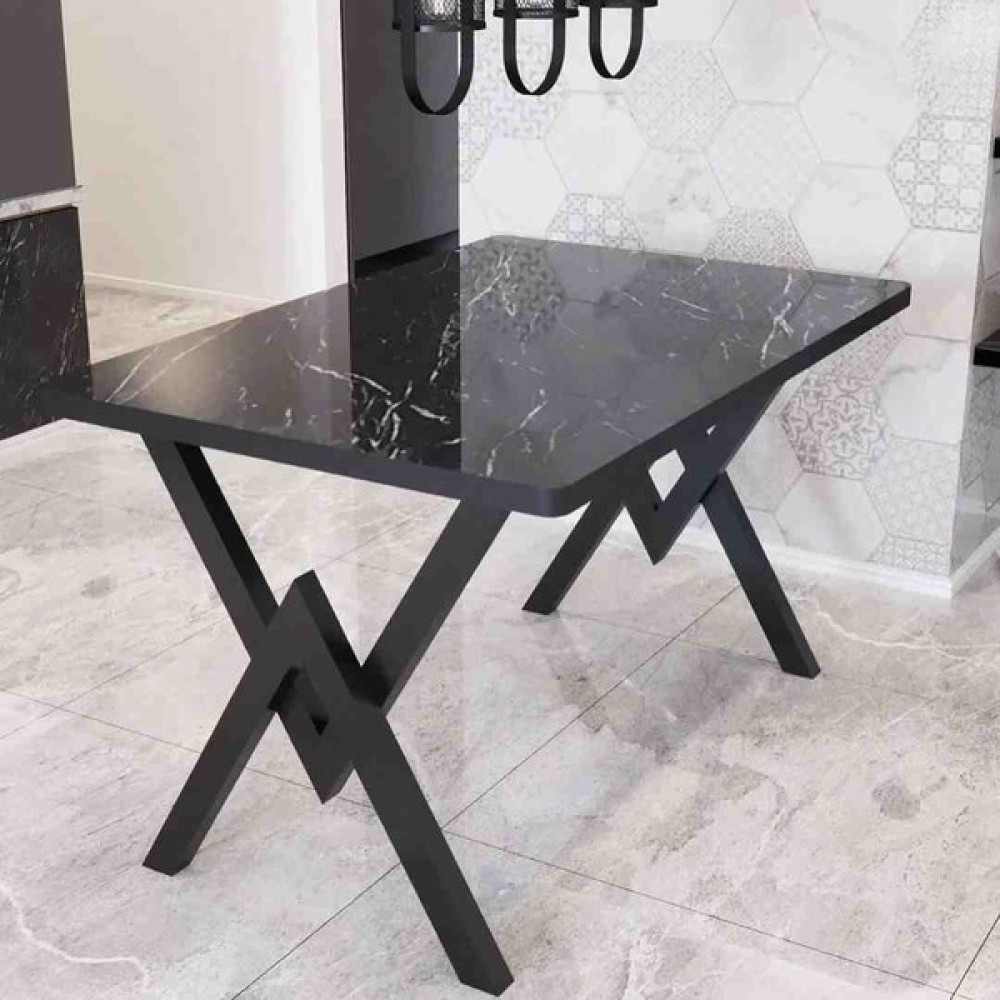 Massa Lotus yemek masası - 80*120 cm - Siyah - Mermer Masa - Sandalye Seti / Takımı Fiyatı