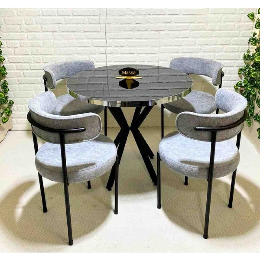 Massa Milano 90 cm mutfak takimi mutfak yemek masası yuvarlak masa 4 ad sandalye Yemek & Mutfak Masası Fiyatı