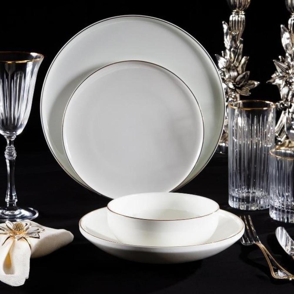 Massimo Elegant Gold 6 Kişilik 24 Parça Yemek Takımı Yemek Takımı Fiyatı
