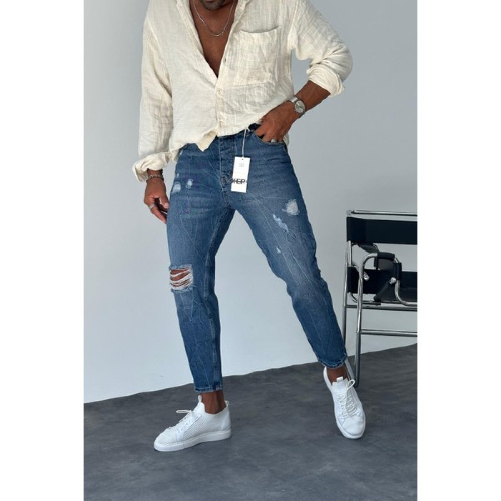 Massiviano Boyfriend Pantolon Koyu Mavi Erkek Jeans / Kot Pantolon Fiyatı