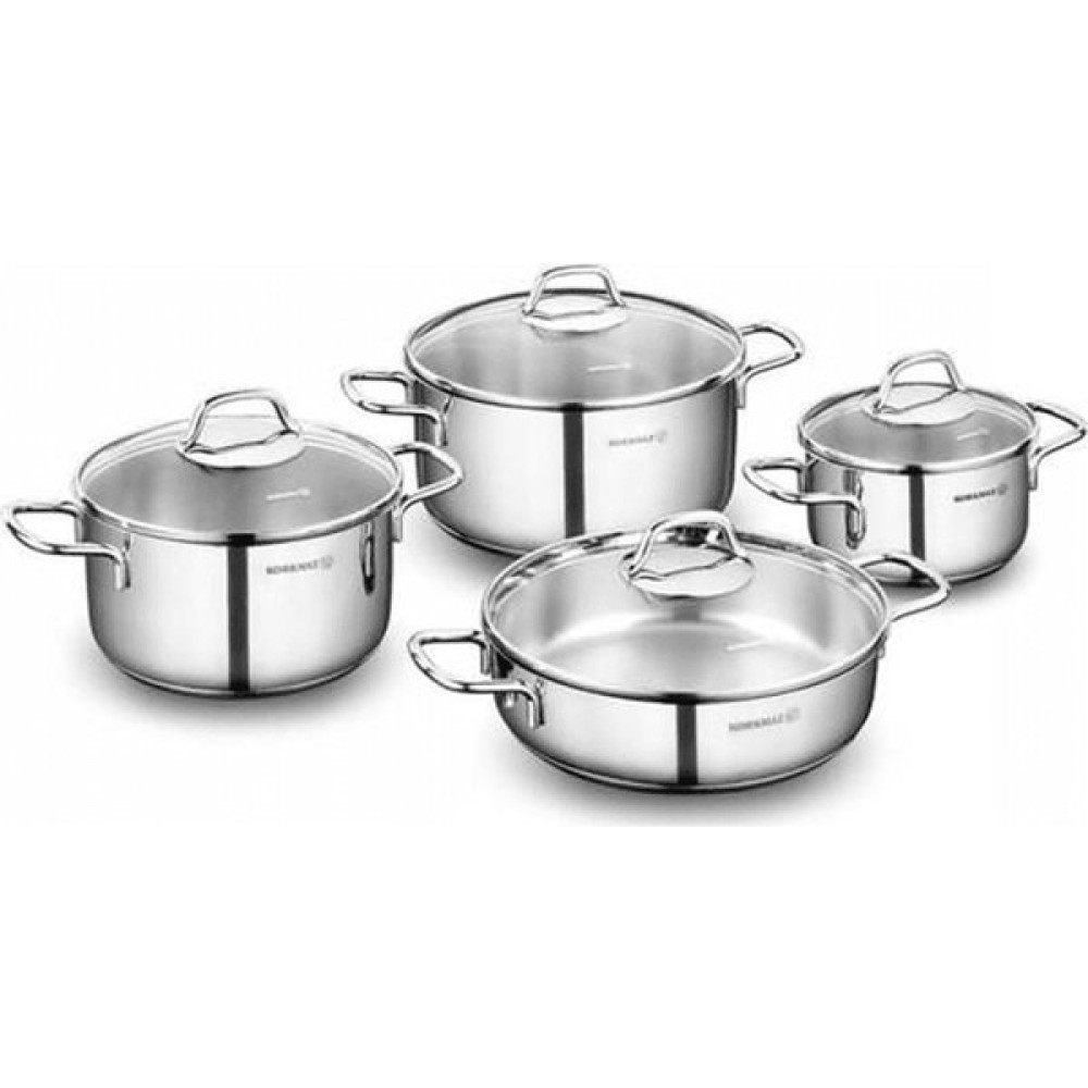 Master Chef Korkmaz A1606 Perla 8 Parça Tencere Seti - Inox - Gri - 16 cm Tencereler Fiyatı