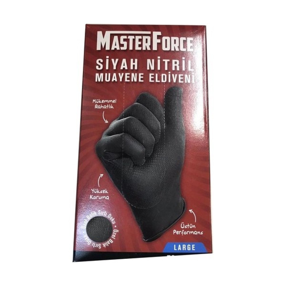 Master Force Masterforce Siyah Nitril Eldiven Xl Beden 50'li Temizlik Malzemeleri Fiyatı