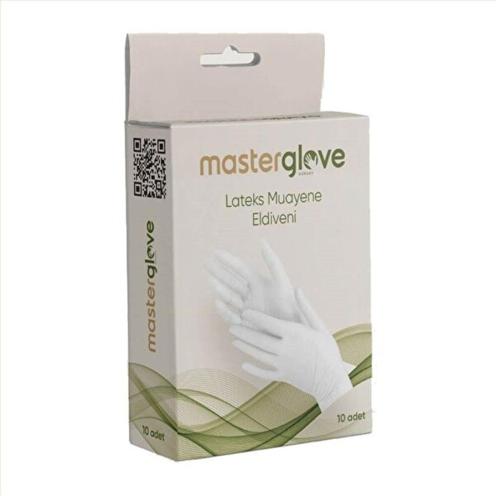 Master Glove Lateks Pudralı Muayene Eldiveni 10 lu Paket 1 Paket - Renkli Temizlik Malzemeleri Fiyatı