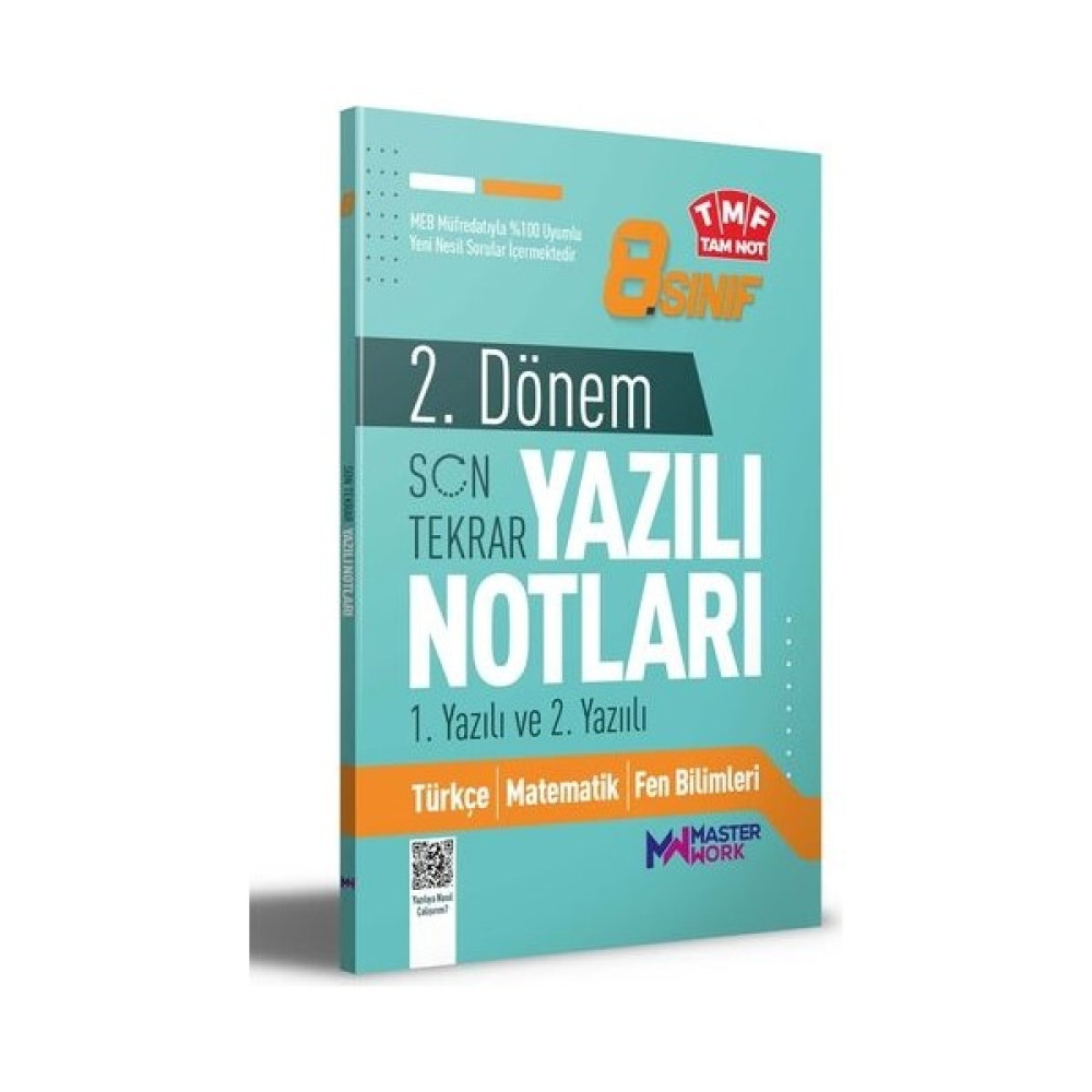 Master Work Yayınları 8.sınıf 2.dönem 1. ve 2. Yazılı Notları Kaynak Kitapları Fiyatı