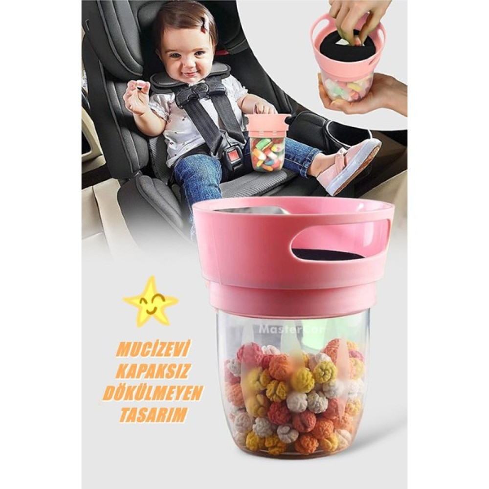 MasterCar Candy Dökülmeyi Önleyen Bebek Mama Kabı Atıştırma Bardağı Çocuk Beslenme Kabı Seyahat Saklama Kabı - Pembe Saklama Kapları Fiyatı