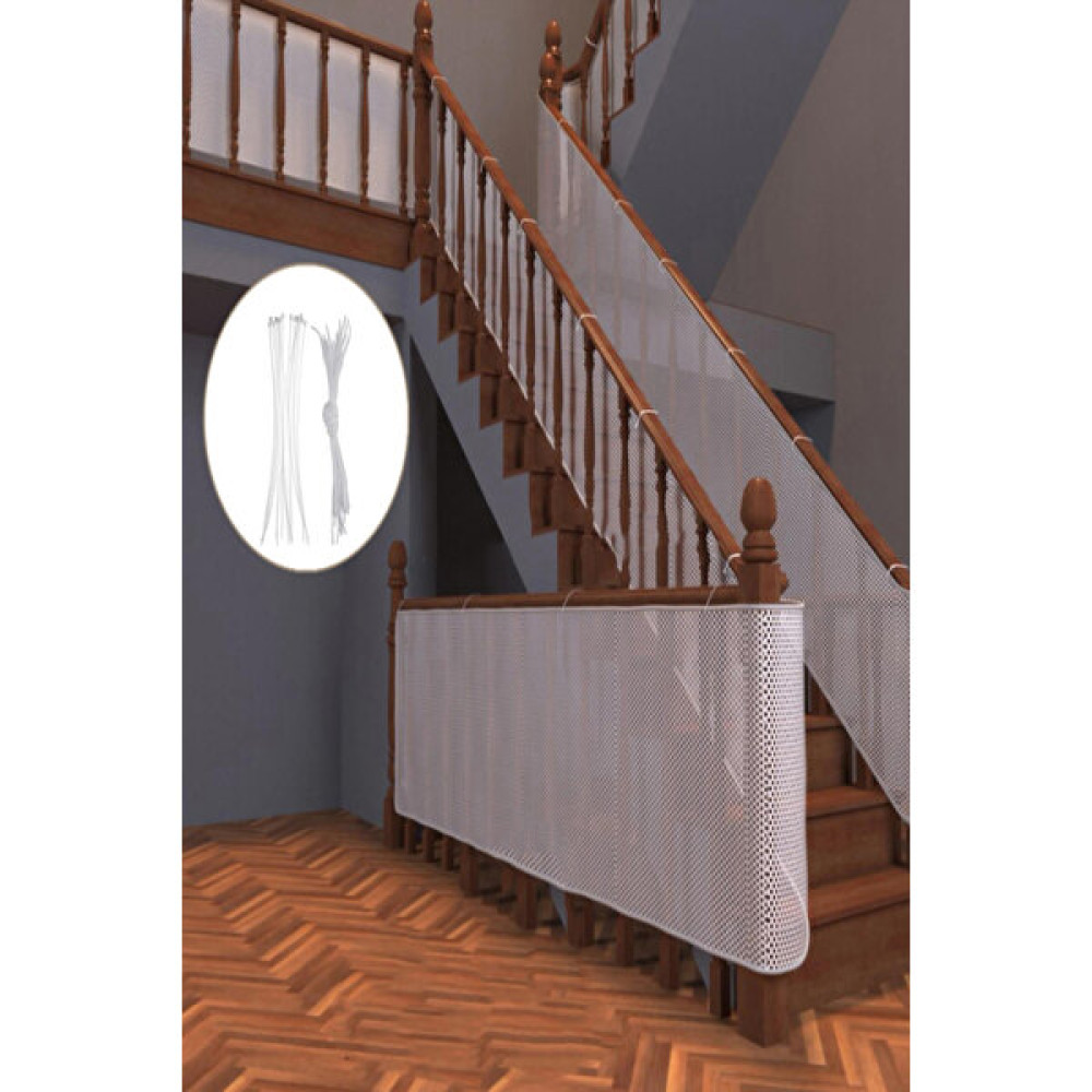 MasterCar Merdiven Balkon Güvenlik Filesi Bebek Çocuk ve Evcil Hayvan Koruma Filesi Balkon Merdiven Barıyeri - Beyaz Bebek Yatak Bariyeri Fiyatı