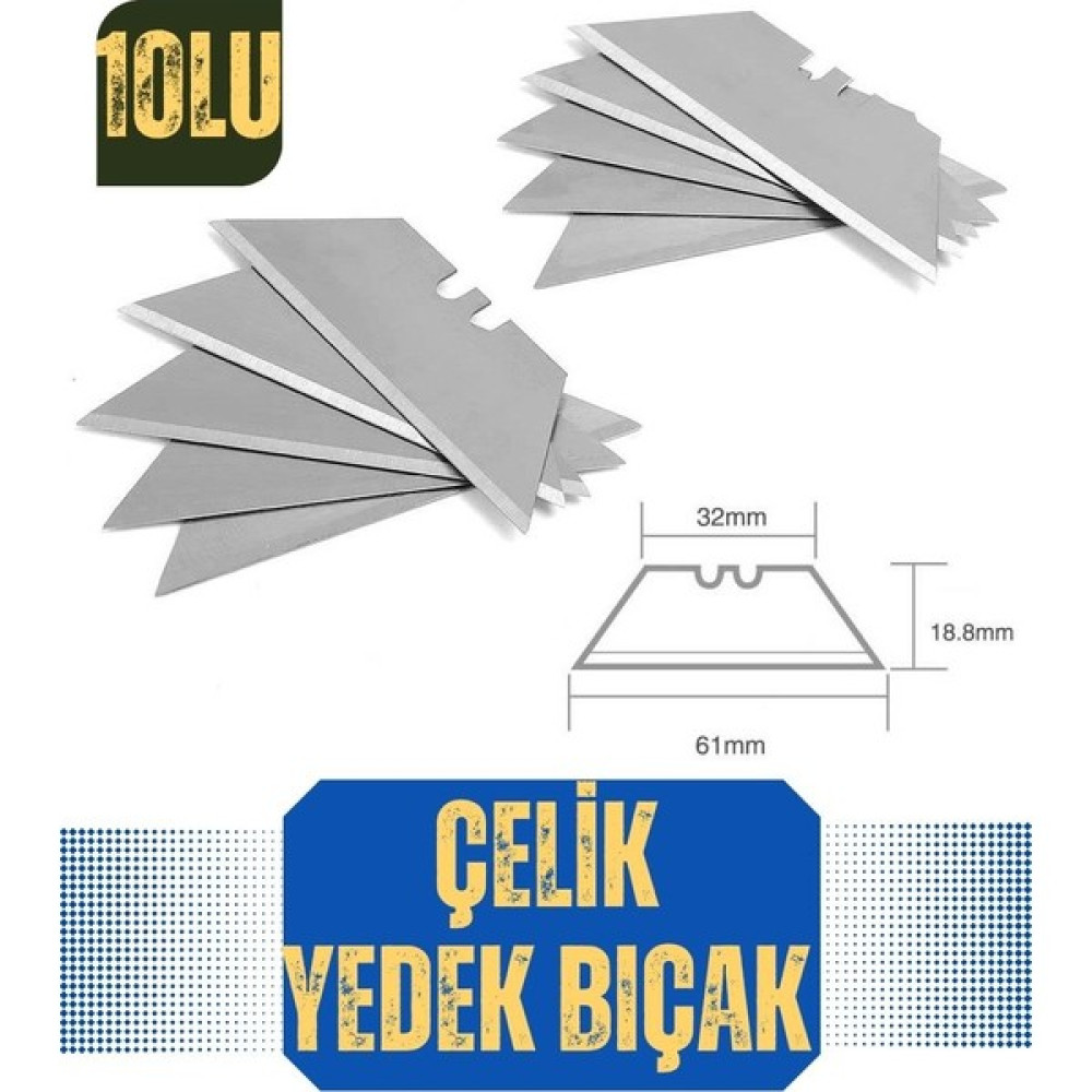 Mastercare Halı Falçatası Katlanabilir Maket Bıçağı 10 Lu Yedek 716299 Sarf Tüketim Malzemeleri Fiyatı