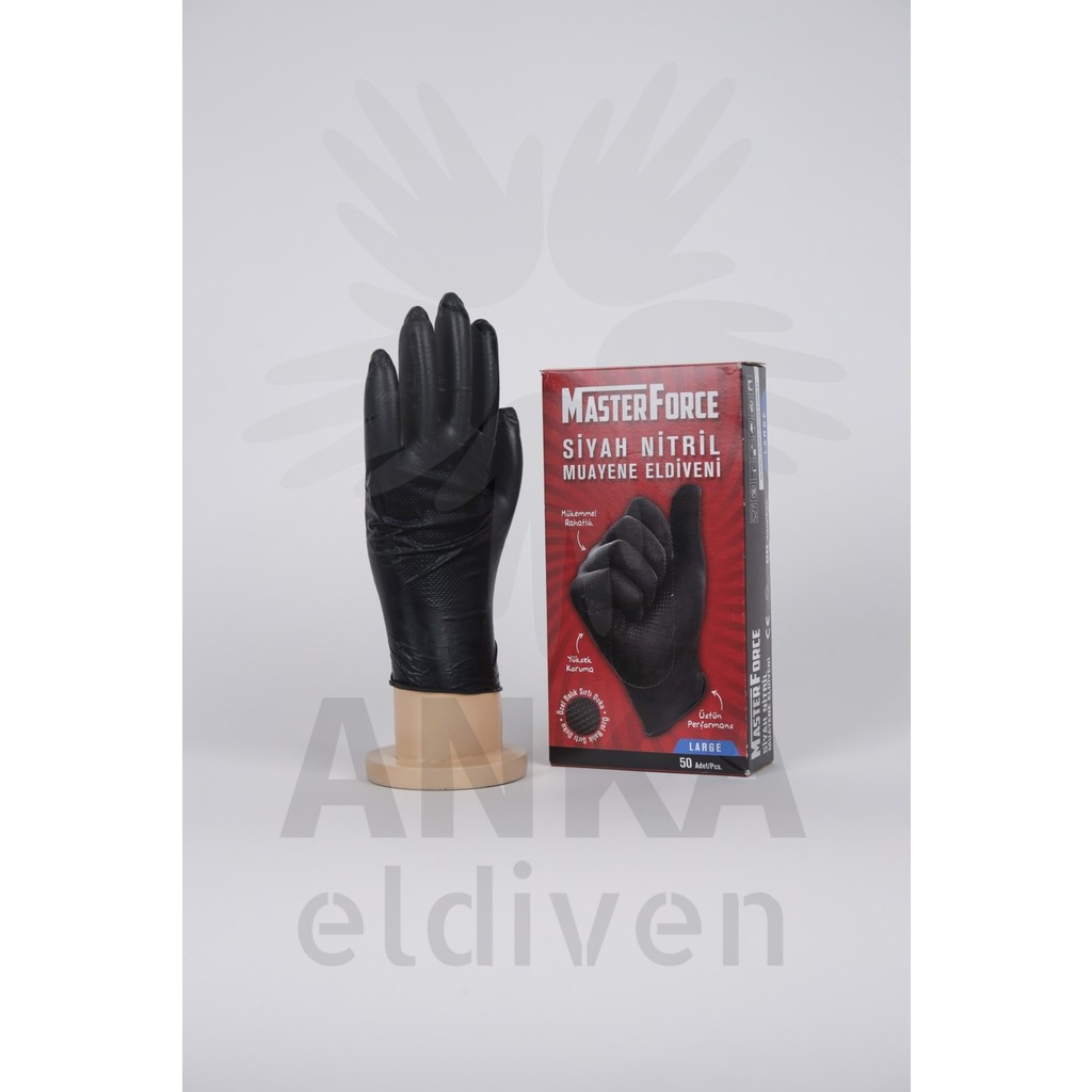 Masterforce Master Force Nitril Pudrasız Kalın Siyah Eldiven L 50'li Diğer Fiyatı
