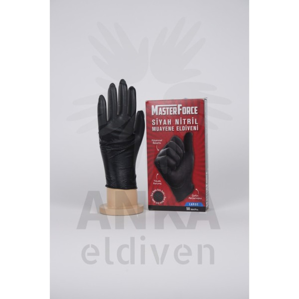 Masterforce Master Force Nitril Pudrasız Kalın Siyah Eldiven XL 50'li Temizlik Malzemeleri Fiyatı