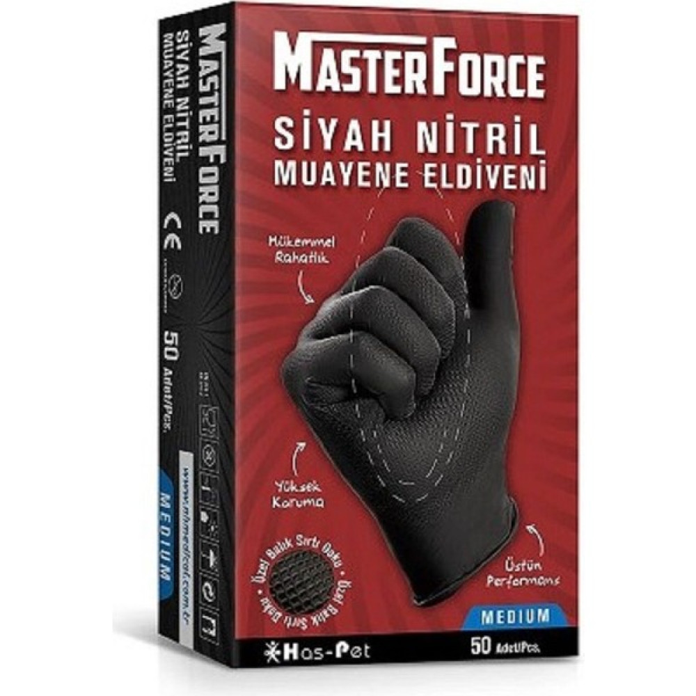 Masterforce Master Force Siyah Nitril Eldiven M Beden Temizlik Malzemeleri Fiyatı