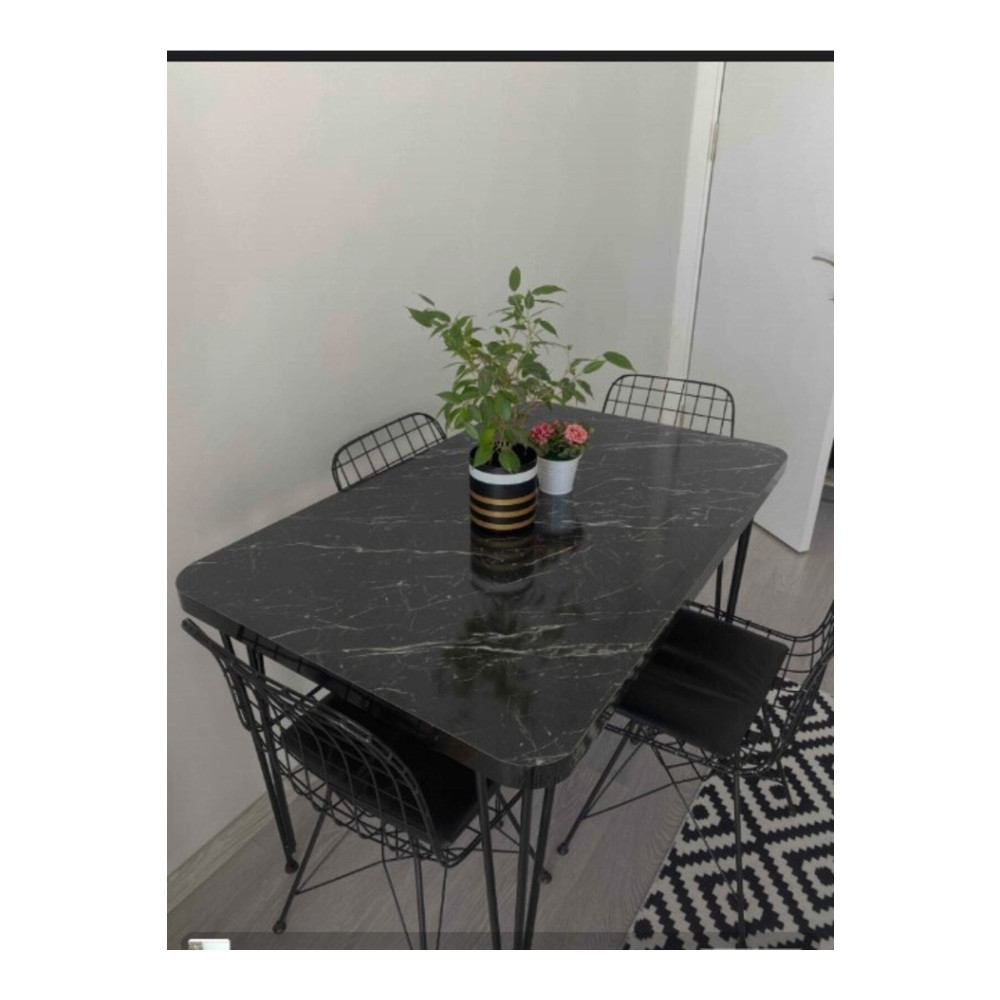 Masterline Siyah Tel Masa Sandalye Takımı Yemek & Mutfak Masası Fiyatı