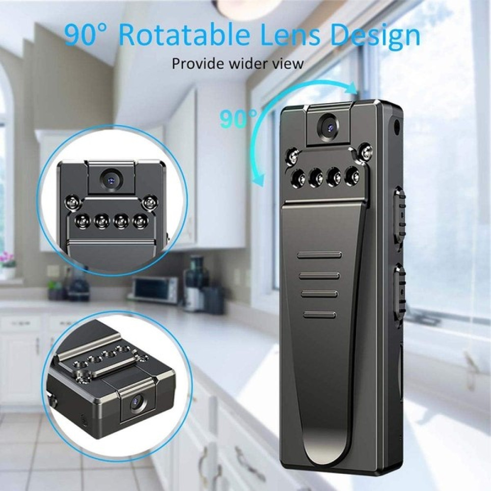 Masterr Kamera Kablosuz Giyilebilir Hd 1080P Mini Vücut Kamerası Hareketli Ev Dadı Kamerası (Yurt Dışından) - Siyah Güvenlik Kameraları Fiyatı
