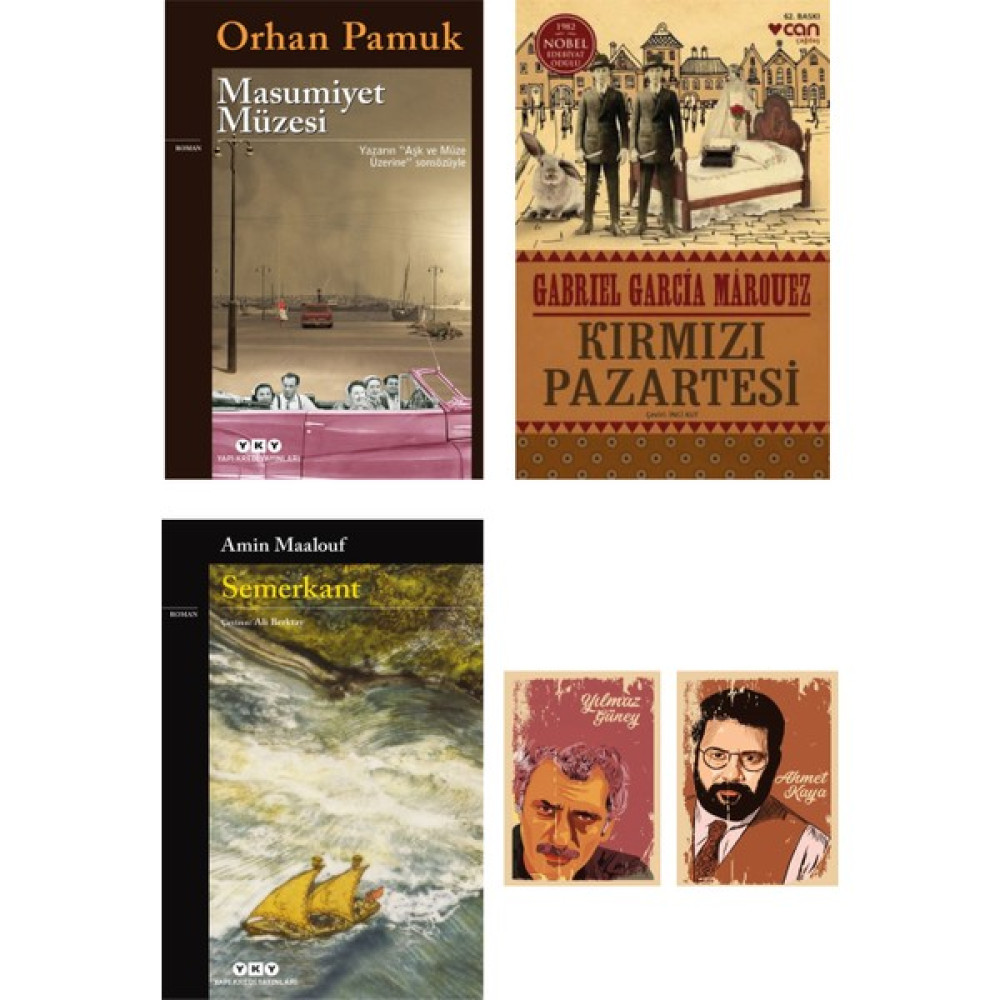Masumiyet Müzesi Orhan Pamuk-Semerkant Amin Maalouf-Kırmızı Pazartesi G. G. Marquez Defterli seti - Kolektif Edebiyat Fiyatı