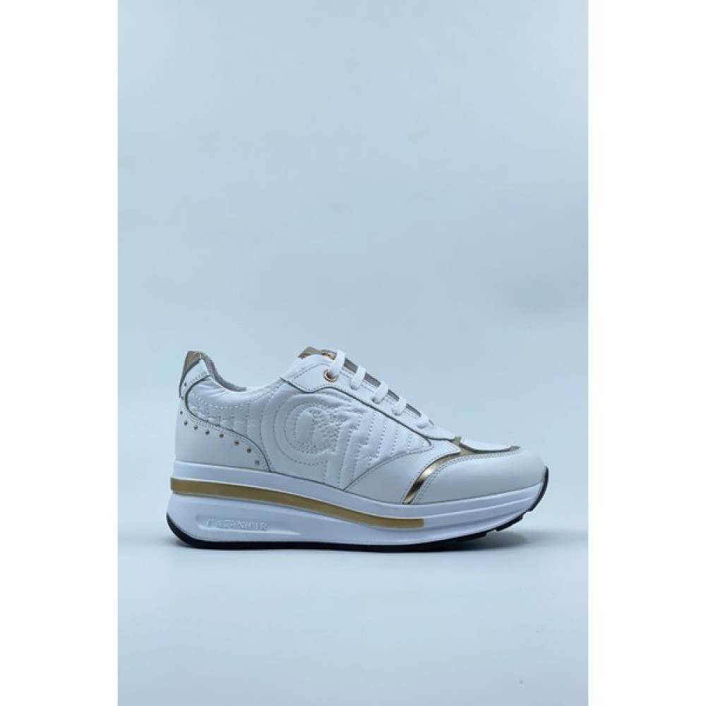 MAT DERİ Kadın Beyaz Spor Ayakkabı Deri Gold Detaylı Özel Işlemeli Sneaker Spor Ayakkabı Fiyatı